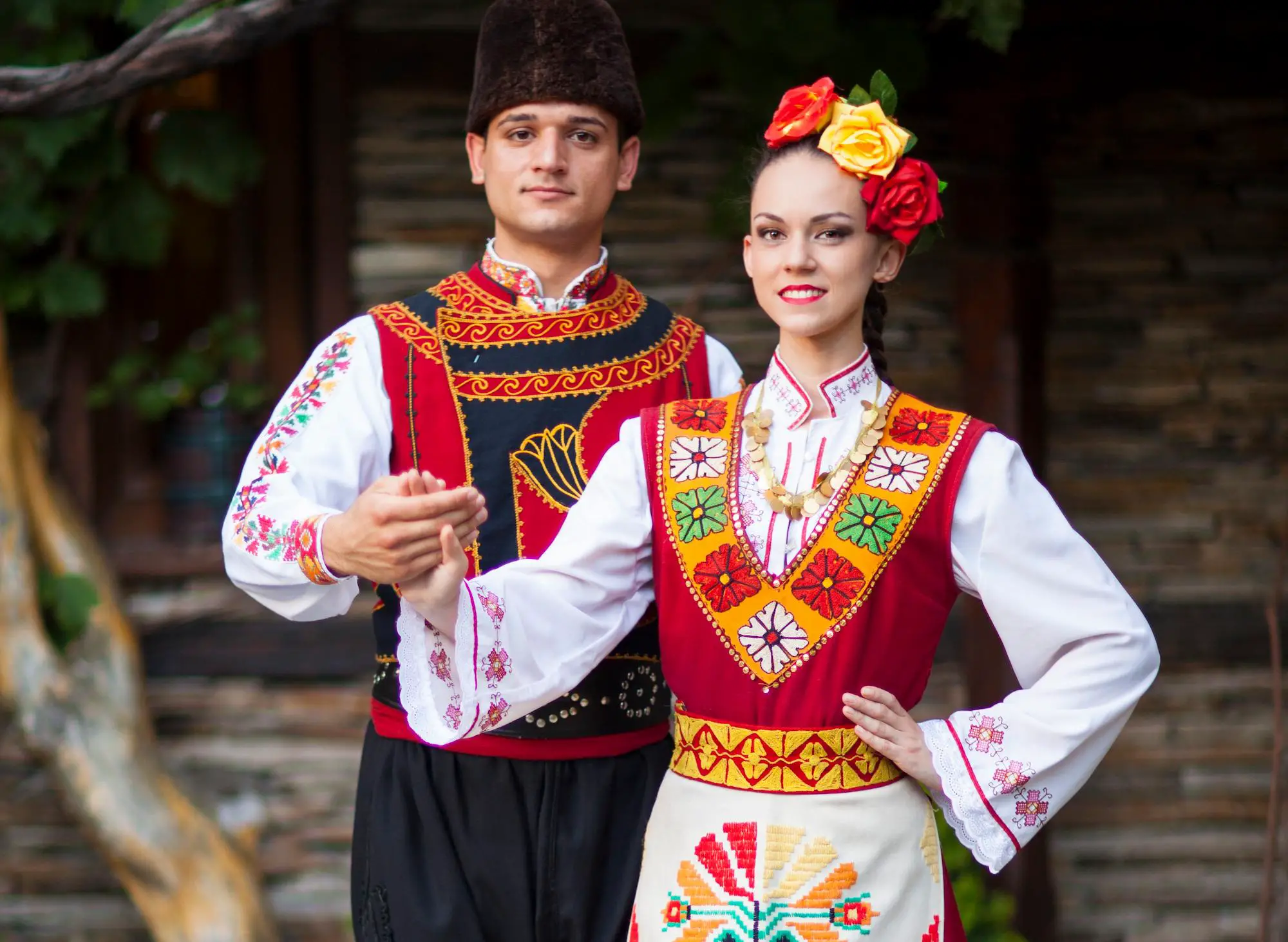 Bulgarians in traditional costume